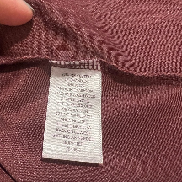 A.n.a Velvety Mauve Shift Dress with a Little Sparkle and Long Bell Sleeves. - Picture 12 of 13